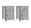 Lot De 2 Tables De Chevet - Tables De Nuit Sonoma Gris 40x42x60cm Bois D'ingénierie