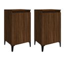 Lot De 2 Tables De Chevet - Tables De Nuit Chêne Marron 40x35x70cm Bois D'ingénierie