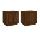 Lot De 2 Tables De Chevet - Tables De Nuit Chêne Marron 44x35x45cm Bois D'ingénierie