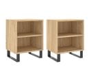 Lot De 2 Tables De Chevet - Tables De Nuit Chêne Sonoma 40x30x50cm Bois D'ingénierie