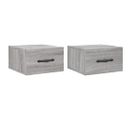 Lot De 2 Tables De Chevet Murales - Tables De Nuit Sonoma Gris 35x35x20 Cm