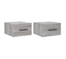 Lot De 2 Tables De Chevet Murales - Tables De Nuit Sonoma Gris 35x35x20 Cm