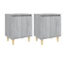 Lot De 2 Tables De Chevet En Bois Tables De Nuit Sonoma Gris 40x30x50 Cm