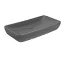 Vasque à Poser Pour Salle De Bain Rectangulaire Gris Foncé Mat 71x38 Cm Céramique