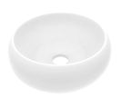 Vasque à Poser Pour Salle De Bain Rond Blanc Mat 40x15 Cm Céramique