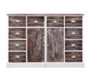 Buffet Avec 10 Tiroirs - Bahut - Meuble De Rangement Marron 113x30x79 Cm Bois