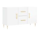 Buffet - Bahut - Meuble De Rangement Blanc Brillant 100x36x60 Cm Bois D'ingénierie