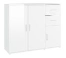 Buffet - Bahut - Meuble De Rangement Blanc Brillant 91x29,5x75 Cm Bois D'ingénierie