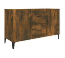 Buffet - Bahut - Meuble De Rangement Chêne Fumé 100x36x60 Cm Bois D'ingénierie