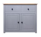 Buffet - Bahut - Meuble De Rangement Gris 93x40x80 Cm Pin Solide Assortiment Panama