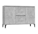 Buffet - Bahut - Meuble De Rangement Gris Béton 104x35x70 Cm Bois D'ingénierie