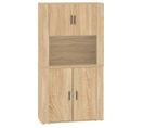 Buffet Haut - Bahut - Meuble De Rangement Chêne Sonoma Bois D'ingénierie