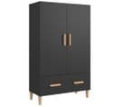 Buffet Haut - Bahut - Meuble De Rangement Noir 70x31x115 Cm Bois D'ingénierie