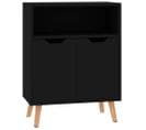 Buffet - Bahut - Meuble De Rangement Noir 60x30x72 Cm Bois D'ingénierie