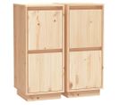 Lot De 2 Meuble De Rangement 31,5x34x75 Cm Bois Massif De Pin