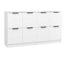 Lot De 2 Buffets - Bahut - Meuble De Rangement Blanc 60x30x70 Cm Bois D'ingénierie