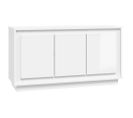 Buffet - Bahut - Meuble De Rangement Blanc Brillant 102x35x55 Cm Bois D'ingénierie