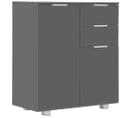 Buffet - Bahut - Meuble De Rangement Gris Brillant 71x35x80 Cm Bois D'ingénierie