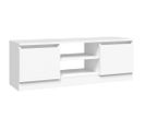 Meuble TV - Banc TV - Meuble De Rangement Pour Salon Avec Porte Blanc 102x30x36 Cm