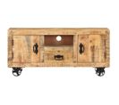 Meuble TV - Banc TV - Meuble De Rangement Pour Salon Bois De Manguier Brut 110x30x50 Cm