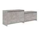 Meuble TV - Banc TV - Meuble De Rangement Pour Salon Gris Béton 146,5x35x50 Cm Bois D'ingénierie