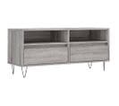 Meuble TV - Banc TV - Meuble De Rangement Pour Salon Sonoma Gris 100x34,5x44,5 Cm Bois D'ingénierie