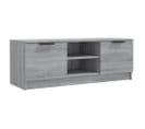 Meuble TV - Banc TV - Meuble De Rangement Pour Salon Sonoma Gris 102x35x36,5 Cm Bois D'ingénierie