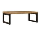 Table Basse, Table De Salon 100x50x35 Cm Bois De Manguier Solide Et Acier