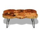 Table Basse, Table De Salon 35 Cm 6 Troncs Bois 90x60x35 Cm