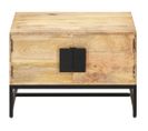 Table Basse, Table De Salon 67x67x45 Cm Bois De Manguier Massif