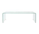 Table Basse, Table De Salon 98x45x30 Cm Verre Trempé Transparent