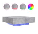 Table Basse, Table De Salon Avec Lumières LED Gris Béton 100x100x31 Cm