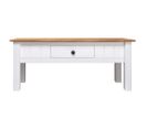 Table Basse, Table De Salon Blanc 100x60x45 Cm Pin Massif Assortiment Panama