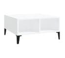 Table Basse, Table De Salon Blanc 60x60x30 Cm Bois D'ingénierie