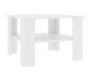 Table Basse, Table De Salon Blanc 60x60x42 Cm Bois D’ingénierie