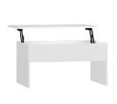 Table Basse, Table De Salon Blanc 80x50,5x41,5 Cm Bois D'ingénierie