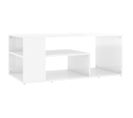Table Basse, Table De Salon Blanc Brillant 100x50x40 Cm Bois D'ingénierie