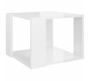 Table Basse, Table De Salon Blanc Brillant 40x40x30 Cm Bois D'ingénierie