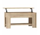 Table Basse, Table De Salon Chêne Sonoma 101x49x52 Cm Bois D'ingénierie