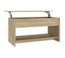 Table Basse, Table De Salon Chêne Sonoma 102x50x52,5 Cm Bois D'ingénierie