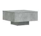 Table Basse, Table De Salon Gris Béton 60x60x31,5 Cm Bois D'ingénierie