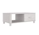 Table Basse, Table De Salon Blanc 100x55x35 Cm Bois Massif De Pin