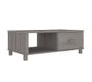 Table Basse, Table De Salon Gris Clair 100x55x35 Cm Bois Massif De Pin