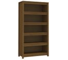 Bibliothèque, Étagère, Meuble De Rangement Marron Miel 80x35x154 Cm Bois De Pin Massif