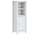 Armoire De Salle De Bain - Armoire De Toilette - Meuble De Rangement Blanc 40x34x110 Cm Pin Massif