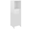 Armoire De Salle De Bain - Armoire De Toilette - Meuble De Rangement Blanc Brillant 30x30x95 Cm