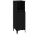 Armoire De Salle De Bain - Armoire De Toilette Noir 30x30x100 Cm Bois D'ingénierie