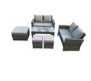 7 Places Dossier Haut Salon De Jardin En Rotins Ave Table Basse Gris Foncé