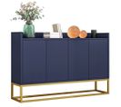 Buffet Moderne Sans Poignée Avec 4 Portes (bleu Marine)