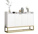 Buffet Moderne Au Style Minimaliste Avec Portes Sans Poignées (blanc)